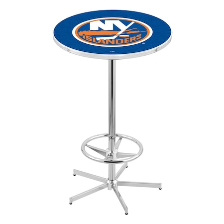 Holland Bar Stool Co 42" Chrome New York Islanders Pub Table L216C4228NYIsln
